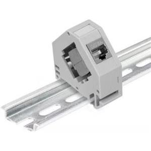 NaviaTec keystone jack holder for DIN rail, 1 port, without keystone jack