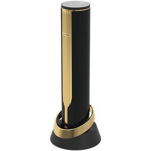 Prestigio Maggiore, smart wine opener, 100% automatic, opens up to 70 bottles without recharging, foil cutter included, premium design, 480mAh battery, Dimensions D 48*H228mm, black + gold color.