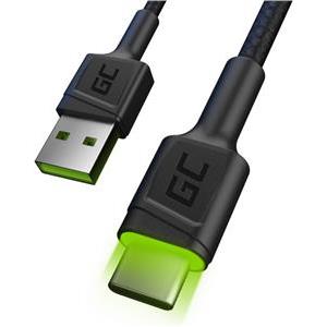 KAB USB > USB-C (ST - ST) 2m Green Cell Backlight Green LED Black