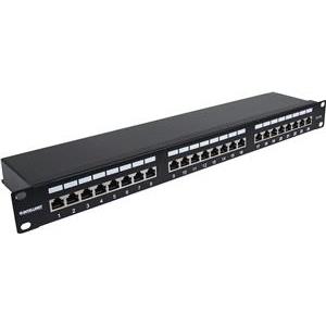 INTELLINET 24-Port Cat6a Patch Panel FTP 1U black