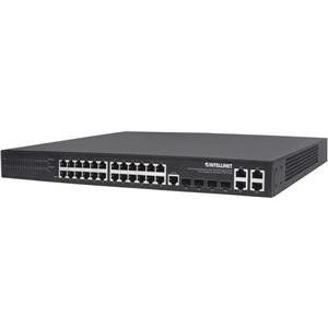 INTELLINET 24 Port Gigbit PoE+ Switch with 4 SFP ports