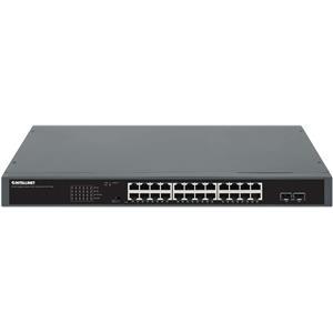 INTELLINET 24-Port Gigabit PoE+ Switch with 2 SFP Port 19