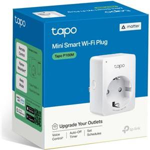 Tp Link Tapo P100M, Mini Smart Wi-Fi Plug, 100-240V, 802.11b/g/n WiFi connection, 2.4 GHz WiFi, Voice Control, Remote Control, Schedule & Timer, Matter-Certified (Apple Home, Alexa, Google Assistant, 