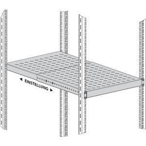 EFB shelf 1U, depth adjustable. from 350-600mm load.