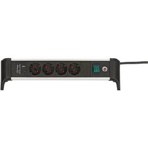 Brennenstuhl power strip ALU-Office-Line 4-way 1.8m USB