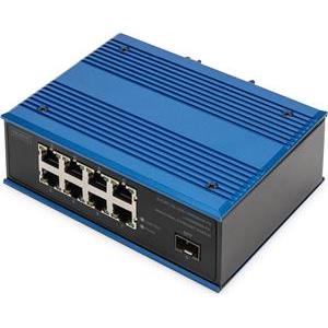 DIGITUS Industrial Ethernet Switch - 9 Ports - 8x Base-Tx (10/100/1000) - 1x Base-Fx (1000) SFP