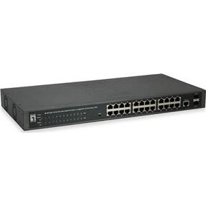 LevelOne Switch 24x GE GEP-2652 2xGSFP 19