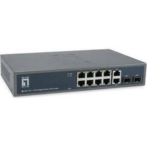 LevelOne Switch 10x GE GEP-1221 2xGSFP 19