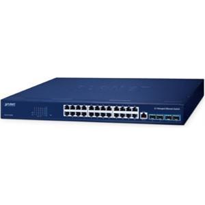 Planet L3 24-Port 10 100 1000T 4-Port 10G SFP Managed Ethernet Switch