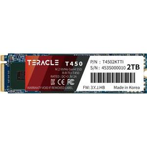 2 TB SSD Teracle T450 M.2 PCIe NVMe Gen4 X4 R7400/W6400