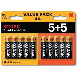 Kodak XTRALIFE Alkaline AA Battery 10 (5+5 pack)