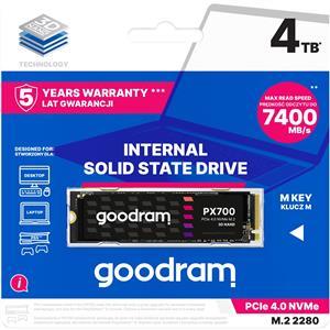 Goodram PX700 SSD SSDPR-PX700-04T-80 internal solid state drive M.2 4.1 TB PCI Express 4.0 3D NAND NVMe