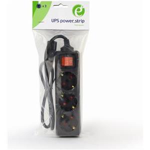 Gembird EG-PSU3-01 power extension 0.6 m 3 AC outlet(s) Indoor Black