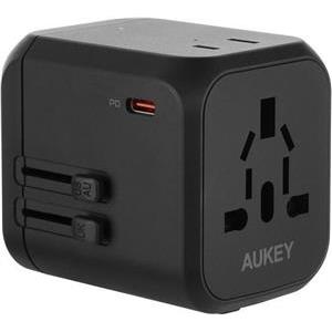 AUKEY PA-TA04 Universal Travel Adapter Charger 30W with USB-C & USB-A UK USA EU AUS CHN 150 Countries