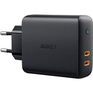 AUKEY PA-D5 GaN mobile device charger Black 2xUSB C Power Delivery 3.0 63W 6A Dynamic Detect