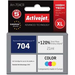 Activejet AH-704CR Ink Cartridge (replacement for HP 704 CN693AE; Premium; 21 ml; colour)