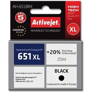 Activejet AH-651BRX Ink (replacement for HP 651 C2P10AE; Premium; 20 ml; black)