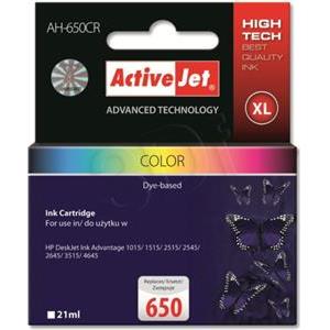 Activejet AH-650CR ink (replacement for HP 650 CZ102AE; Premium; 21 ml; color)