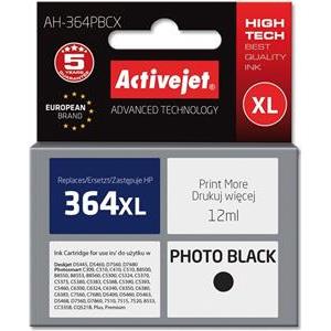 Activejet AH-364PBCX HP Printer Ink, Compatible with HP 364XL CB322EE; Premium; 12 ml; black, photo.