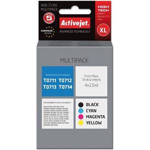 Activejet AEB-715N Ink (replacement for Epson T0715; Supreme; 4 x 15 ml; black, magenta, cyan, yellow)