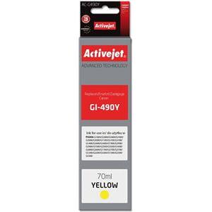 Activejet AC-G490Y Ink cartridge (replacement for Canon GI-490Y; Supreme; 70 ml; 7000 pages, yellow)