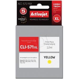 Activejet ACC-571YNX Ink cartridge (replacement for Canon CLI-571XLY; Supreme; 12 ml; yellow)