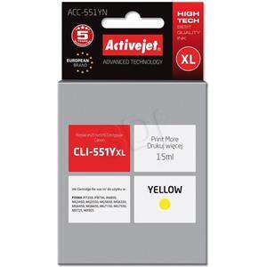 Activejet ACC-551YN Ink cartridge (replacement for Canon CLI-551Y; Supreme; 15 ml; yellow)