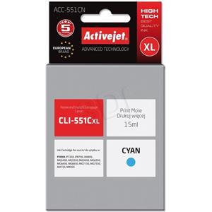 Activejet ACC-551CN Ink cartridge (replacement for Canon CLI-551C; Supreme; 15 ml; cyan)