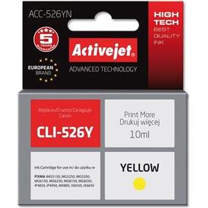 Activejet ACC-526YN Ink cartridge (replacement for Canon CLI-526Y; Supreme; 10 ml; yellow)