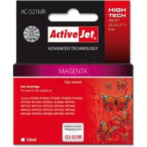 Activejet ACC-521MN Ink cartridge (replacement for Canon CLI-521M; Supreme; 10 ml; magenta)