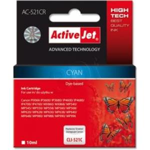 Activejet ACC-521CN Ink cartridge (replacement for Canon CLI-521C; Supreme; 10 ml; cyan)