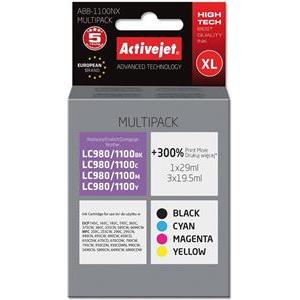 Activejet ABB-1100NX Ink cartridge (replacement for Brother LC1100/980; Supreme; 1 x 29 ml, 3 x 19.5 ml; black, magenta, cyan, yellow)