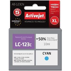 Activejet AB-123CN ink (replacement for Brother LC123C/LC121C; Supreme; 10 ml; cyan)