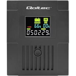 Qoltec 53770 uninterruptible power supply (UPS) Line-Interactive 1.5 kVA 900 W 2 AC outlet(s)