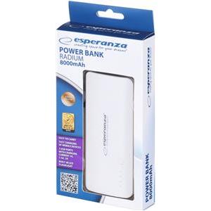 Esperanza EMP106WE Radium power bank Grey,White 8000 mAh