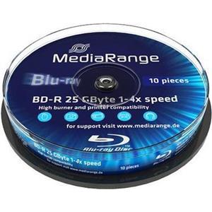 MediaRange Bluray 25GB 10pcs BD-R Spindel Injekt Prin. 6x