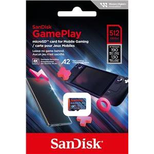 SanDisk GamePlay microSDXC UHS-I Card, 512GB Gaming microSDXC, 190MB/s, 130MB/s W, UHS-I, V30, U3, C10, RPD1,