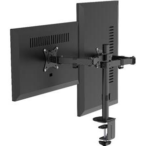 Gembird MA-D2-03 Adjustable desk mounted double monitor arm, 17”-32”, black