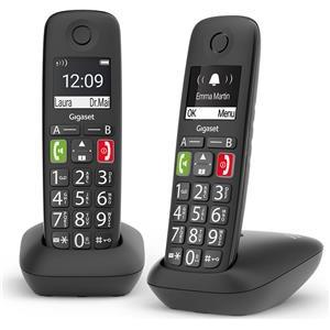 Gigaset E290 Duo Analog/DECT telephone Caller ID Black