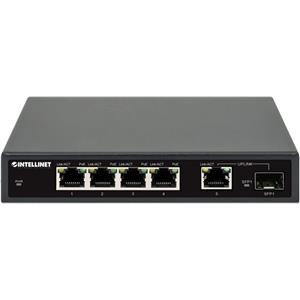 Intellinet 561822 Switch Gigabit 4x RJ45 PoE+, 1x RJ45 Uplink, 1x slot SFP