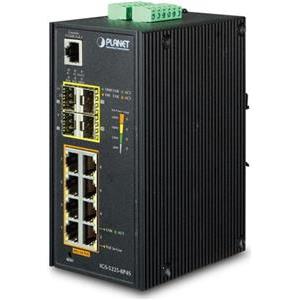 8x 10/100/1000BASE-T RJ-45, 4x 1000BASE-SX/LX/BX SFP, 24 Gbps, 17.85 Mpps, PoE, IP30, 72x107x152 mm