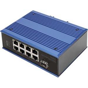 DIGITUS Switch Ind. 8-Port 10/100 PoE Unmanaged blau