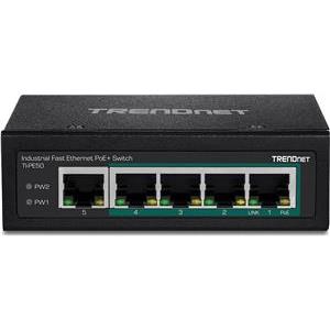 TRENDnet 5-Port Industrial Fast Eth. PoE+ DIN-Rail Switch