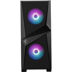 MSI MAG FORGE 100M Mid Tower Gaming Computer Case 'Black, 2x 120mm ARGB PWM Fan, 1x 120mm Fan, 1-6 ARGB Hub, Mystic Light Sync, Tempered Glass Panel, ATX, mATX, mini-ITX'