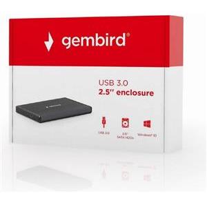 Gembird EE2-U3S-3 storage drive enclosure HDD enclosure Black 2.5