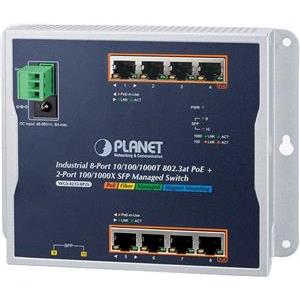 Planet Industrial Wall.mount 8-Port PoE 2 SFP Managed Switch