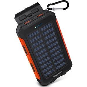 2GO Powerbank Solar 10000mAh mit LED Taschenlampe schwarz