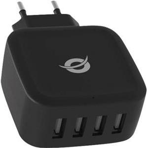 CONCEPTRONIC punjač 4Port 25W, USB-A crni