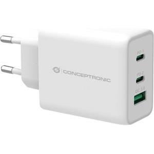 CONCEPTRONIC punjač 3Port 65W, 2xUSB-C/1xUSB-A PD bijeli