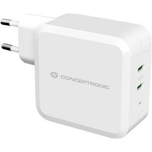 CONCEPTRONIC punjač 2 porta 100W, USB-C PD bijeli